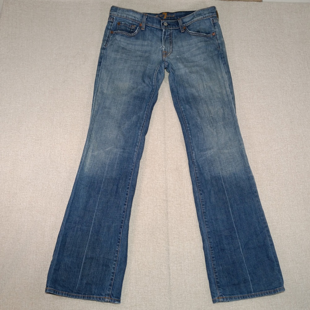 7 For All Mankind Bootcut Jeans Low Rise Womens 30 U075055U-055U Cowgirl Flare